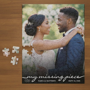 My Missing Piece Photo Valentine's Day Wedding Jigsaw Puzzle