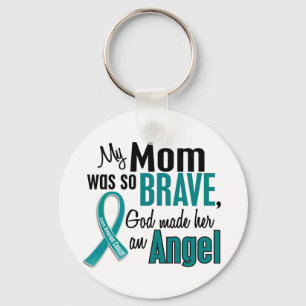 My Mom Is An Angel 1 Ovarian Cancer Key Ring