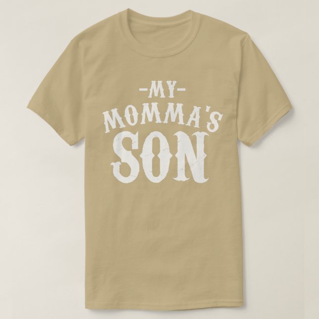 My Mommas Son Cooking Funny Saying Quote Tee (Design Front)