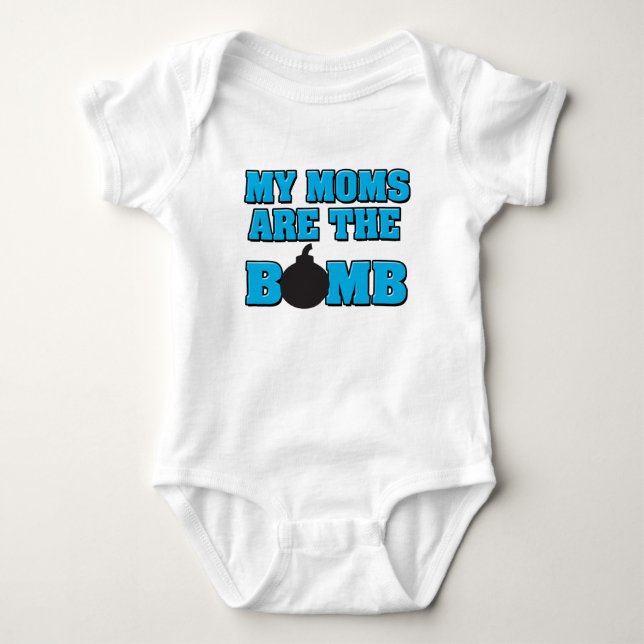 My moms are the bomb baby boy shirt (Front)