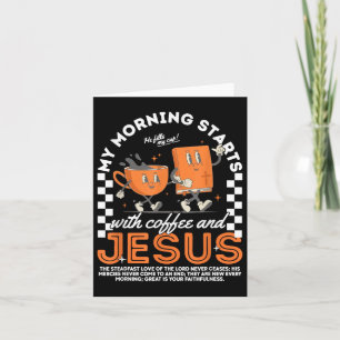 My Morning Starts With Coffee And Jesus, Retro Chr Card