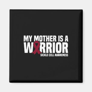 My Mother is a Warrior Burgundy Ribbon Sickle Cell Magnet