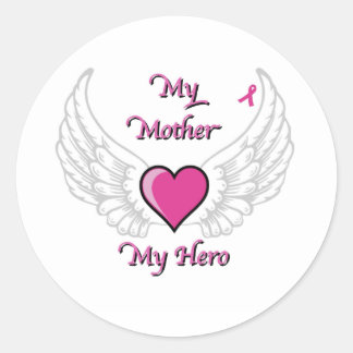 My Mother My Hero Wings and Heart 2 Classic Round Sticker