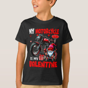 My Motorcycle Is My Valentine Biker Lover Gnome Cu T-Shirt