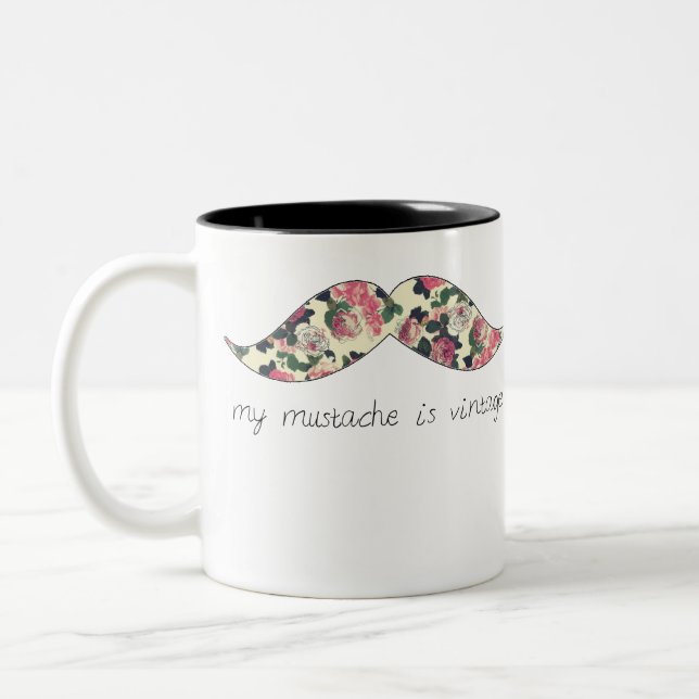 my moustache is vintage mug (Left)