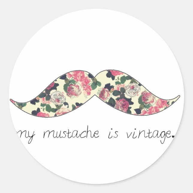 my moustache is vintage sticker (Front)