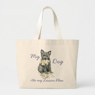 My Mudi Ate My Lesson Plan Large Tote Bag
