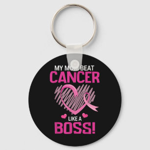 My Mum Beat Breast Cancer Like A Boss Warrior Key Ring