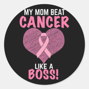 My Mum Beat Breast Cancer - Survivor Awareness Classic Round Sticker