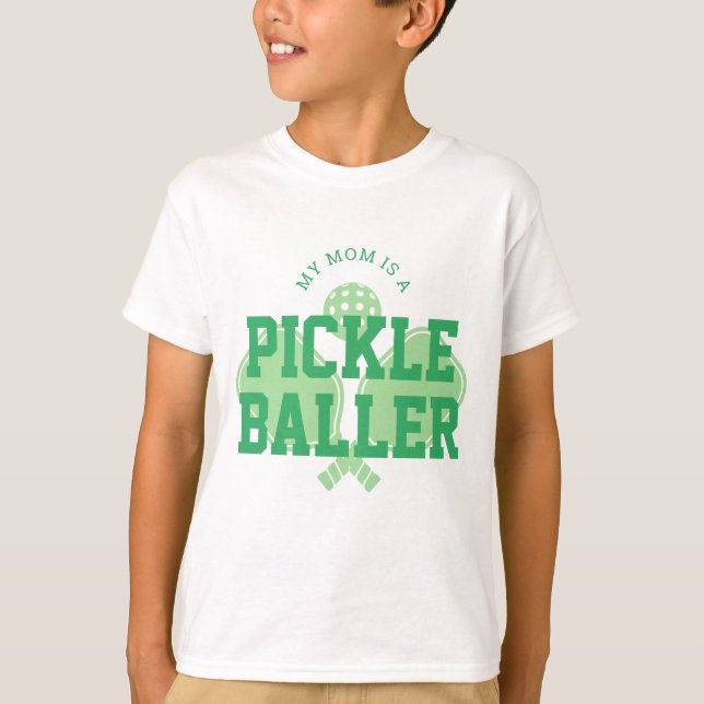 My Mum is a Pickle Baller Kids Pickleball Shirt (Front)