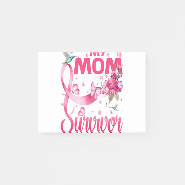 My Mum Is A Survivor Breast Cancer Awareness Post-it Notes (Front)