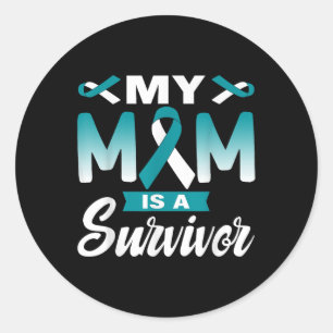 My Mum Is A Survivor Cervical Cancer Awareness Classic Round Sticker
