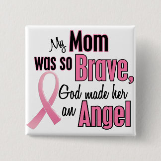 My Mum Is An Angel Breast Cancer 15 Cm Square Badge