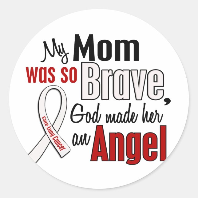 My Mum Is An Angel Lung Cancer Classic Round Sticker (Front)