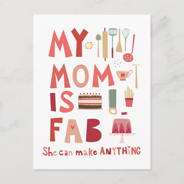 My Mum is Fab Postcard (Front)