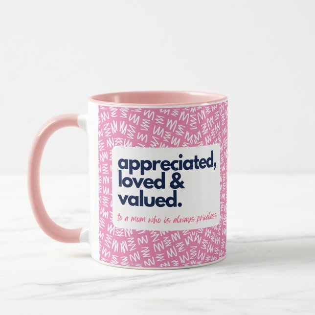 My Mum is Priceless-Appreciated, Loved & Valued Mug (Left)