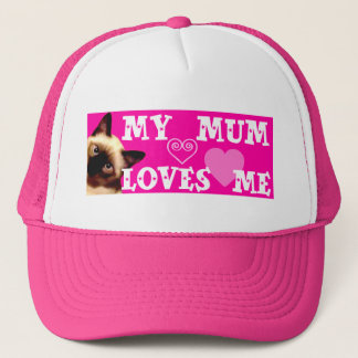MY MUM LOVES ME - PINK HAT WITH CAT