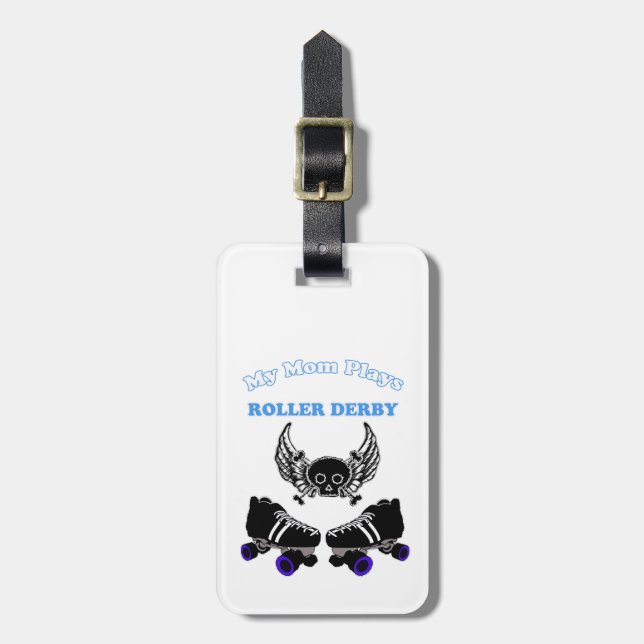 My Mum Plays Roller Derby (Boy) Luggage Tag (Front Vertical)