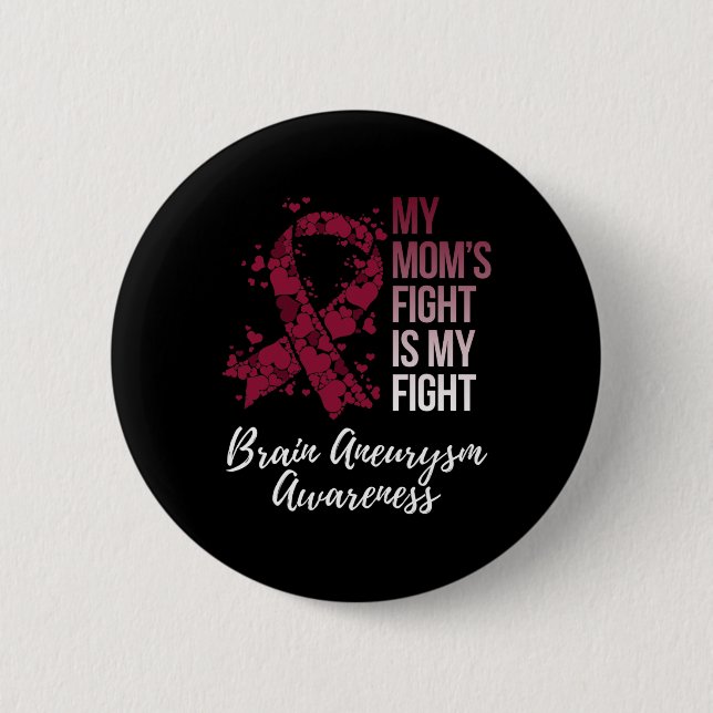 My Mum’s Fight Is My Fight Brain Aneurysm Awarenes 6 Cm Round Badge (Front)