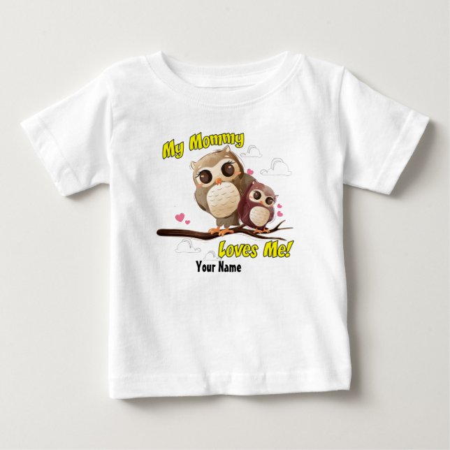 My Mummy Loves Me Owl Baby T-Shirt (Front)