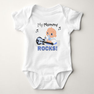 My Mummy Rocks Blue Guitar Infant Creeper BodySuit