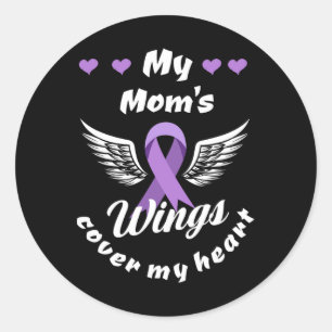My Mum's Wings Cover My Heart Overdose Awareness Classic Round Sticker