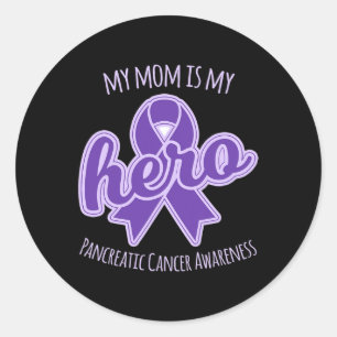 My Mum's Wings Cover My Heart Pancreatic Cancer Aw Classic Round Sticker