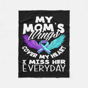My Mum's Wings Cover My Heart Suicide Awareness  Fleece Blanket