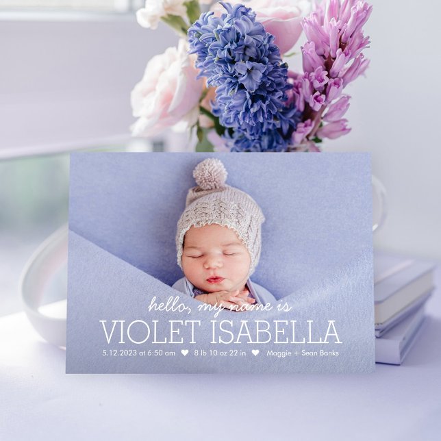 My Name Editable Colour Baby Birth Announcement (Creator Uploaded)