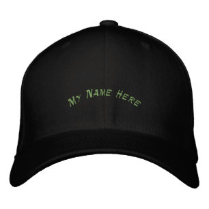 My Name Here Left Right side 111 Printed Black-Hat Embroidered Hat