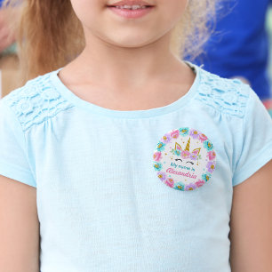 My Name Is - Personalised Unicorn Birthday  6 Cm Round Badge