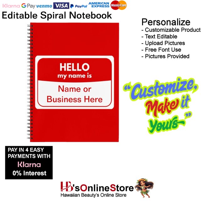 My Name Is Red & White Softcover Spiral Notebook  (My Name Is Red & White Softcover Spiral Notebook.)