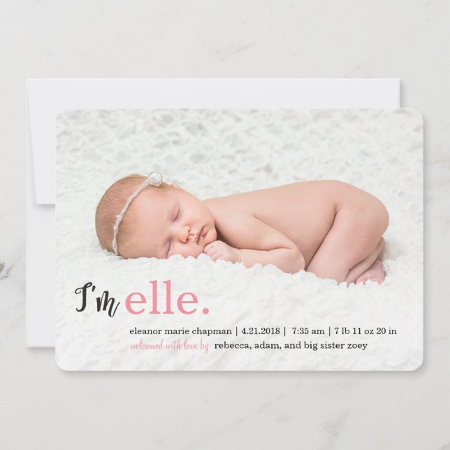 MY NAME Modern Birth Announcements (Front)