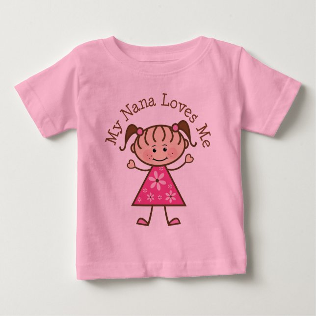My Nana Loves Me Stick Figure Baby T-Shirt (Front)