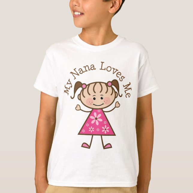 My Nana Loves Me Stick Figure T-Shirt (Front)