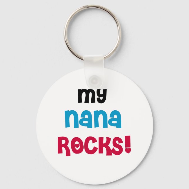 My Nana Rocks T-shirts and Gifts Key Ring (Front)