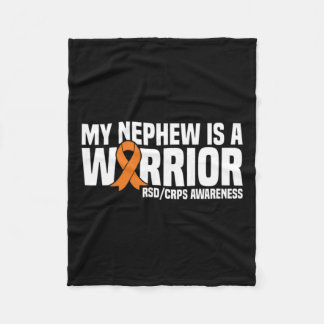 My Nephew Is A Warrior Orange Ribbon Rsdcrps Aware Fleece Blanket