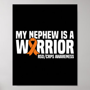My Nephew Is A Warrior Orange Ribbon Rsdcrps Aware Poster
