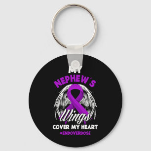 My Nephew's Wings Cover My Heart End Overdose Key Ring