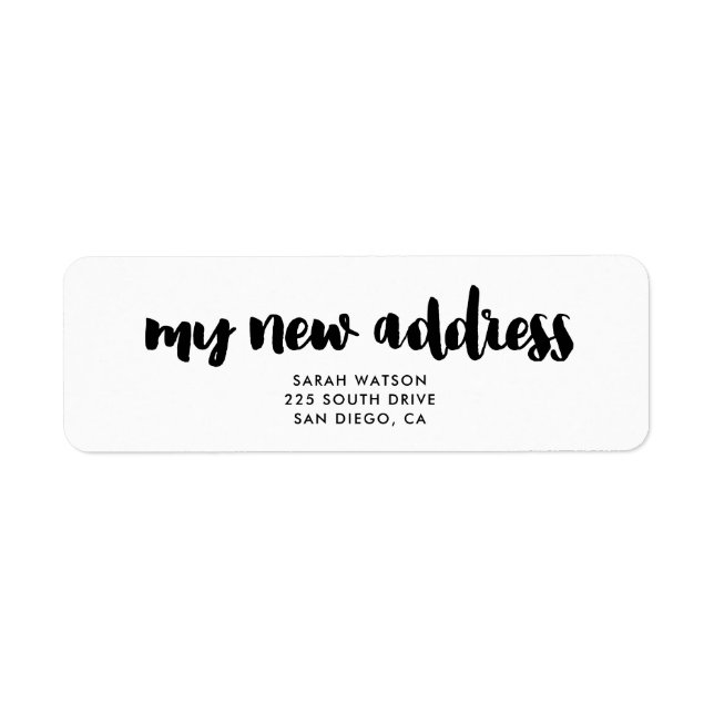 My new address moving return address (Front)