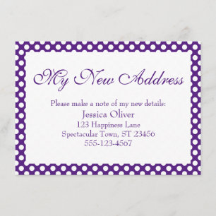 My New Address with Purple & White Polka Dots Enclosure Card