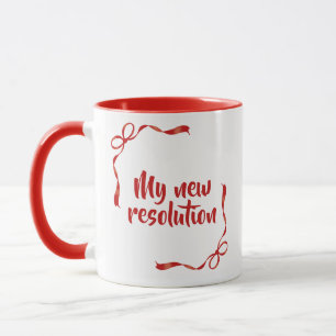 My New Resolution for the New Year Red Ribbon Mug