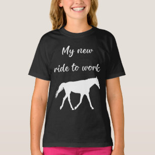 My New Ride To Work by Horse Funny T-Shirt