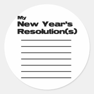 My New Year's Resolution(s) List Classic Round Sticker