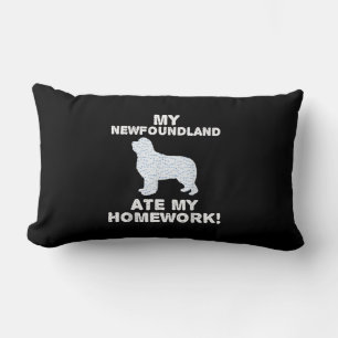 My newfoundland ate my homework   dog lover gift lumbar cushion