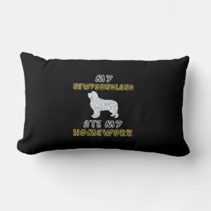 My newfoundland ate my homework Funny Dog Quotes Lumbar Cushion