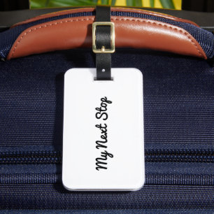 My Next Stop - Customisable White Design Luggage Tag
