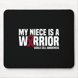 My Niece is a Warrior Burgundy Ribbon Sickle Cell Mouse Pad