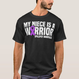 My Niece is a Warrior Purple Ribbon Epilepsy Aware T-Shirt