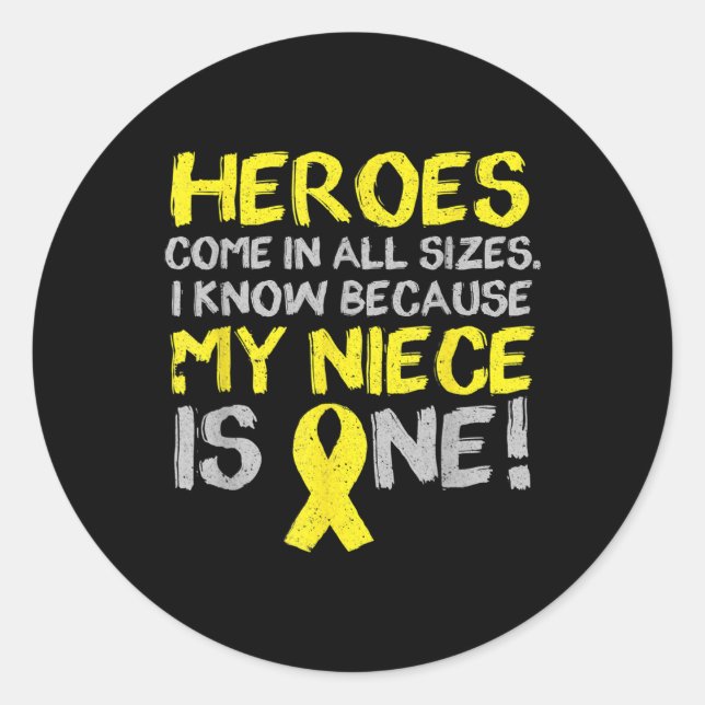 My Niece Is One Childhood Cancer Awareness Support Classic Round Sticker (Front)